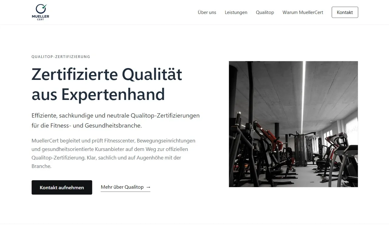 MuellerCert – Qualitop-Zertifizierung Webseite